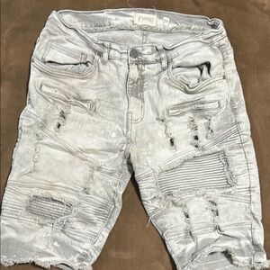 Distressed Gray Men's Jean Shorts